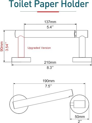 Toilet Paper Holder Brushed Nickel Metal Bathroom Flexible Pivoting Large Tissue Roll Handle on Wall Mounted, SUS 304 Stainless Steel Adjustable Toilet TP Mega Roll Holder Modern in Saudi Arabia