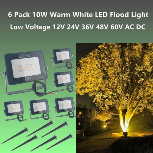 2 Pack 20W Cool White LED Floodlight Outdoor Waterproof IP65, Wall Security Landscape Flood Light Lamp, Home, Square, Yard, Garage, Street, Pathway, Low Voltage 12V 24V 36V 48V 60V DC AC in Saudi Arabia