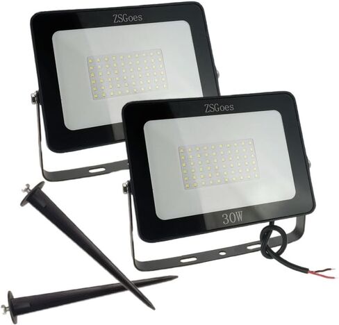 2 Pack 20W Cool White LED Floodlight Outdoor Waterproof IP65, Wall Security Landscape Flood Light Lamp, Home, Square, Yard, Garage, Street, Pathway, Low Voltage 12V 24V 36V 48V 60V DC AC in Saudi Arabia