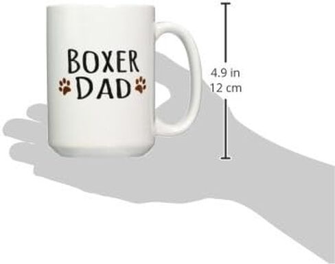 3dRose Boxer Dog Dad Mug, 11 oz, Black in Saudi Arabia