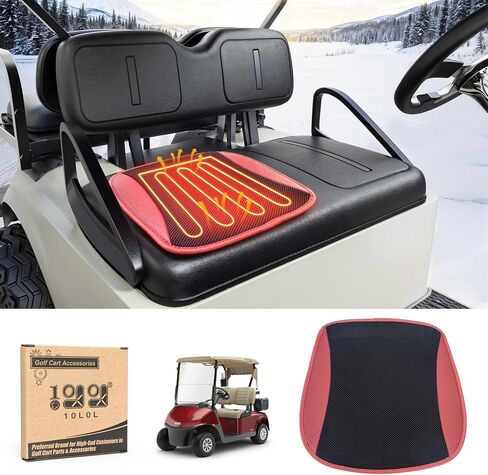 10L0L Heated Golf Cart Seat Covers with Non-Slip - Heating Seat Pad for Yamaha EZGO Club Cart with Fast Heat Three-Speed Heating Temperature Adjustment and Automatic Shut-Off Black in Saudi Arabia