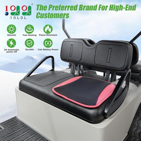 10L0L Heated Golf Cart Seat Covers with Non-Slip - Heating Seat Pad for Yamaha EZGO Club Cart with Fast Heat Three-Speed Heating Temperature Adjustment and Automatic Shut-Off Black in Saudi Arabia