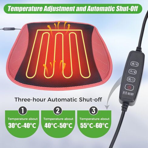 10L0L Heated Golf Cart Seat Covers with Non-Slip - Heating Seat Pad for Yamaha EZGO Club Cart with Fast Heat Three-Speed Heating Temperature Adjustment and Automatic Shut-Off Black in Saudi Arabia