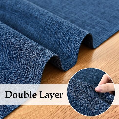 Faux Linen Double Layer Table Runner 48 Inch Long Farmhouse Rustic Short Brown Table Runners Thick Reversible Coffee Rectangle Runners for Daily Use Dining Table Decor 13x48 Inch in Saudi Arabia