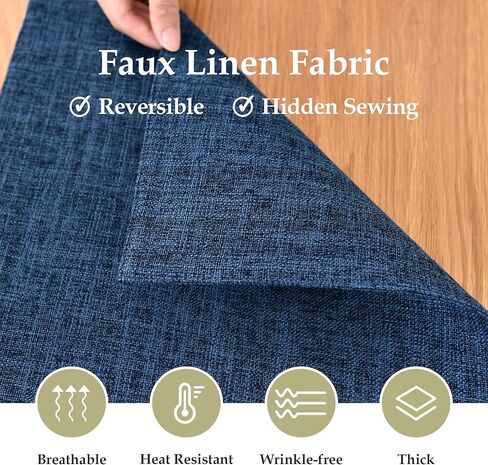 Faux Linen Double Layer Table Runner 48 Inch Long Farmhouse Rustic Short Brown Table Runners Thick Reversible Coffee Rectangle Runners for Daily Use Dining Table Decor 13x48 Inch in Saudi Arabia