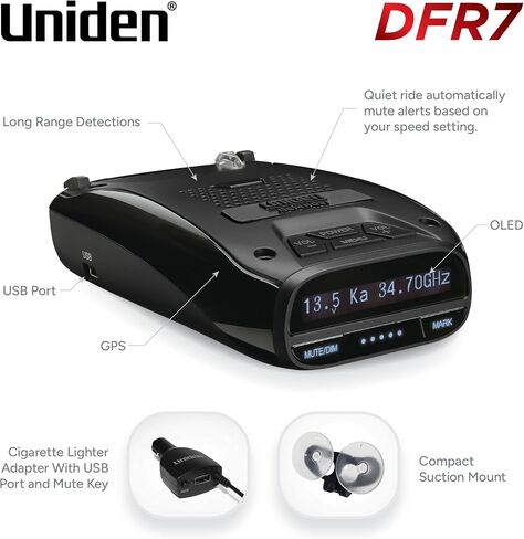 Uniden RDA-HDWKT Radar Detector Smart Hardwire Kit with Mute Button, LED Alert and Power LED, for Uniden R8, R7, R4, R3, R1, DFR9, DFR9BLK, DFR8, DFR7 and DFR6. in Saudi Arabia