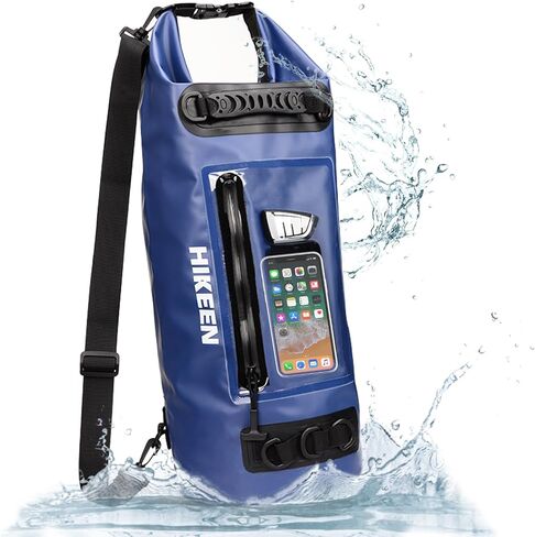 Hikeen IP68 Dry Bag Backpack Waterproof - Waterproof Zip Touch Screen Phone Case Keeps Gear Dry, Lightweight Roll Top Dry Bags Waterproof for Kayaking Boating Camping Beach Rafting with 3 D-Rings in Saudi Arabia