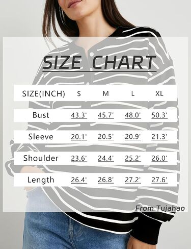Women's Striped Oversized Sweatshirt Half Button Pullover Tops Long Sleeve Shirts Loose Drop Shoulder Preppy Clothes(Red-XL) in Saudi Arabia