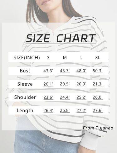 Women's Striped Oversized Sweatshirt Half Button Pullover Tops Long Sleeve Shirts Loose Drop Shoulder Preppy Clothes(Red-XL) in Saudi Arabia