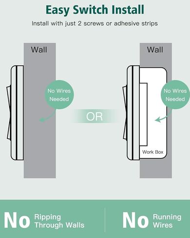 Remote Control Outlet, Buckle Design Removable Wireless Wall Mounted Light Switch, 300 ft 15A 1500W, No Wiring Electrical Remote Outlet for Appliance in Saudi Arabia