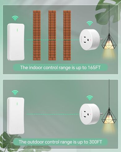 Remote Control Outlet, Buckle Design Removable Wireless Wall Mounted Light Switch, 300 ft 15A 1500W, No Wiring Electrical Remote Outlet for Appliance in Saudi Arabia