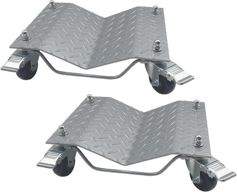 Set of 4 Car Tire Wheel Dolly Furniture Lifters - Heavy Duty Under Vehicle Tire Skates Motorcycle Jack and Moving Dollies with Wheels 6000lbs Capacity Black (Black, 4 Dollies) in Saudi Arabia