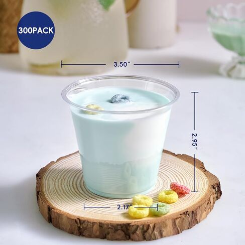 JOLLY CHEF 100 Pack Clear Plastic Cups, 9 oz Crystal Clear PET Party Cups, Classic Clear Disposable Wine Cups for Wedding, Thanksgiving, Birthday, Halloween, Christmas Party in Kuwait