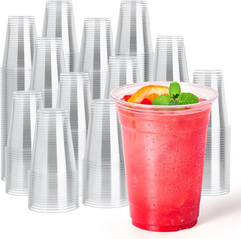 JOLLY CHEF 100 Pack Clear Plastic Cups, 9 oz Crystal Clear PET Party Cups, Classic Clear Disposable Wine Cups for Wedding, Thanksgiving, Birthday, Halloween, Christmas Party in Saudi Arabia