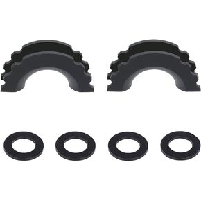 MuHize 2 Pcs Black Heavy Duty Shackle Isolator - Upgraded D-Ring Shackle Covers and 4 Pcs Washer(2024 New), Fits 3/4 inch Shackle Gear Design Rattling Protection