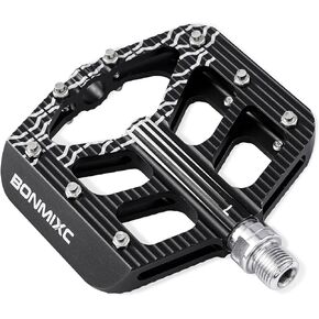 Bike Pedals 9/16 Mountain Bike Pedals Non-Slip Aluminum Alloy Large Platform Sealed Bearing Flat Road Bicycle Pedals