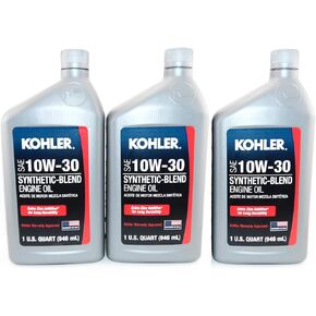3 PK Kohler Engine 10W30 Synthetic Blend Motor Oil 1 Quart Bottles