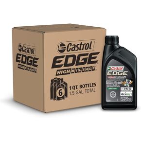 Castrol Edge High Mileage 0W-20 Advanced Full Synthetic Motor Oil, 5 Quarts, Pack of 3