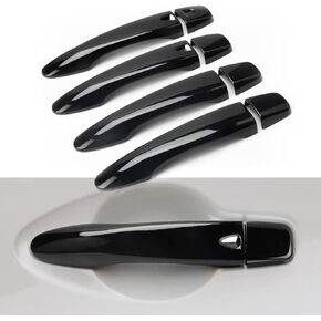 Car Door Handle Cover Compatible for 2015-2022 2023 2024 Nissan Murano Accessories for 2016-2022 2023 Maxima Black Door Handle Ptetector with 2 Smart Key Holes