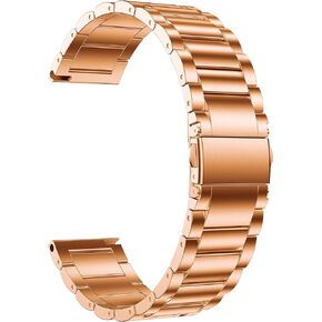 for Garmin Vivoactive 4S Bands, 18mm Stainless Steel Watch Bands for Garmin Venu 2S/Forerunner 255s/255s Music/Vivomove 3S 39mm Bands, Fossil Women's Gen 6/5E 42mm/Gen 4 Q Venture HR Bands