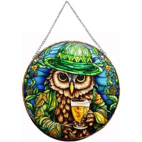 ZZHAOYI St. Patrick's Day acrylic window hanging Stained Acrylic Window Decor Animals Acrylic art panel Green theme Irish Home Wall Porch Garden Indoor Outdoor Decor Ornaments (Koala,5.9'')