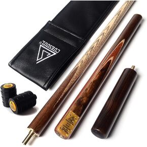CUESOUL 3/4 Jointed Snooker Cue 57 inch Handcraft with Extension/Joint Protector Packed in Leatherette Cue Bag