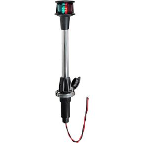 Pactrade Marine Boat LED Navigation Light - 12-Inch Red and Green Bow Light Pole with Removable Base for Bass Pontoon Jon Fishing Boats - Waterproof, 1 NM Visibility