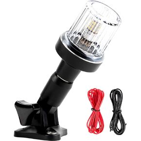 EVERBEAM P600 Adjustable Stainless Steel Anchor Light for Fishing Boats and Marine Vessels - Gives 360 Degree Visibility for 3 Nautical Miles - Weatherproof Fold Down 36pc LED inc. Fittings and Manual