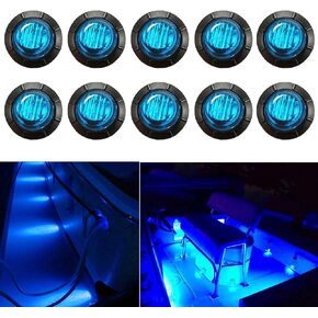 10pcs Amber 12V Waterproof Marine Boat LED Light,Boat Interior Lights Deck Courtesy Cockpit Decoration Light Boat Navigation Lights for Yacht Boat Bow Stern Fishing Pontoon Kayak