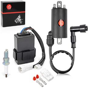 MOTO1988 Ignition Coil and Igniter CDI & Spark Plug Kit For Kawasaki Bayou 300 KLF300 1988-2004