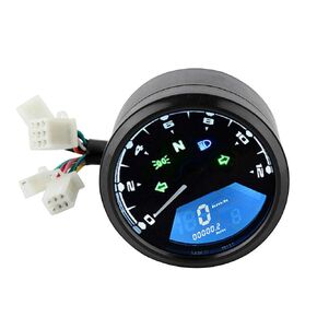 Digital Gauge Motorcycle Speedometer, Universal Motorcycle LCD Digital Display Speedometer Odometer Tachometer Fuel Meter Gauge