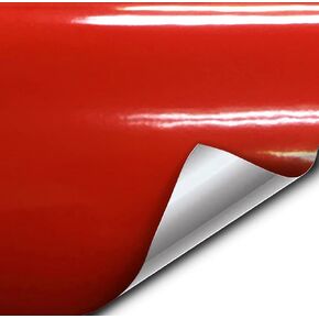 VViViD Red High Gloss Realistic Paint-Like Microfinish Vinyl Wrap Roll with VViViD XPO Air Release Technology (12in x 60in)