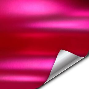 VViViD+ Premium Satin Chrome Hot Pink Vinyl Wrap Roll w/Air-Release Adhesive Technology (1ft x 5ft)