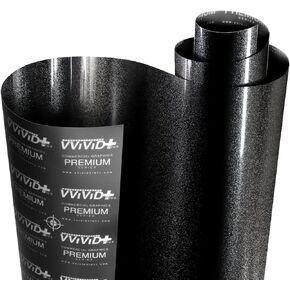 VViViD+ Ultra Gloss Metallic Premium Vinyl Car Wrap Film (1ft x 5ft, Gloss Heavy Metal Black)