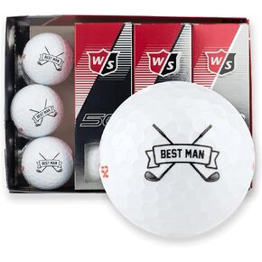 Personalized Groomsman Golf Balls, 1 Dozen, Wilson, Custom Designs for Groomsmen, Best Man, Ushers, Officiants in Kuwait
