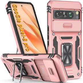 Case for Pixel 8 Pro Phone Case Google Pixel 8 Pro Case with Kickstand Ring Holder, with Camera Cover, with Magnetic Car Mount Function, for Google Pixel 8 Pro (Olive Green)
