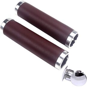 UPANBIKE Bike Grips Leather 7/8" Grips Double Lock On Grip Fit 22.2mm Handlebar for Mountain Bike Road Bicycle Fixed Gear Bike
