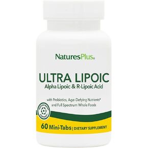 NaturesPlus Ultra Lipoic - 60 Bi-Layered Mini-Tabs - Supports Free Radical Defenses with Probiotics, Nutrients & Whole Food Concentrates - Gluten Free - 30 Servings