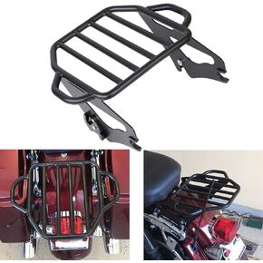 Black Detachable Adjustable Two Up Tour Pak Luggage Rack Mounting Trunk Rack Compatible with for Touring Electra Glide Road Glide Road King Street Glide 2009-2024