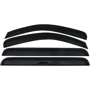 Window Visor Compatible with 2005-2012 Nissan Pathfinder, Slim Style Acrylic Black Sun Rain Wind Guards Cover 4Pcs Set by IKON MOTORSPORTS, 2006 2007 2008 2009 2010 2011