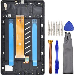 Tablet Complete Screen LCD Digitizer Touch Assembly Replacement for (WiFi Version) Samsung Galaxy Tab A7 Lite Tab A7 Lite Wi-Fi SM-T220 with Tool Kit and Screen Frame Installed Black 8.7"