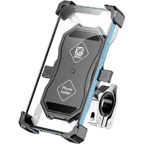 حامل هاتف للدراجة النارية من Kewig، حامل هاتف للدراجة، قفل تلقائي وإصدار سريع مع قاعدة تثبيت من سبائك الألومنيوم، حامل هاتف مضاد للاهتزاز مناسب لمقاس 4 بوصة - 6.9 بوصة in Kuwait