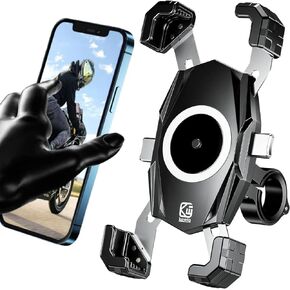 Kewig Motorcycle Phone Mount, Bike Phone Mount, 1S One-Push Automatically Lock & Release, Bicycle Scooter Phone Handlebar Clip Clamp Fit for 4.7-6.9"