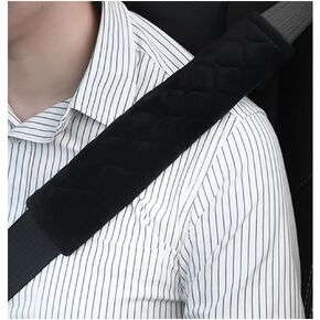 2pcs Soft Fluffy Seatbelt Covers Close Shoulder Protection,Comfortable Car Interior Accessories,Cars Trucks SUV Driving Car Seatbelt Pads,Car Supplies Suitable for Men and Women (Black/2pcs)