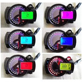 Motorcycle Speedometer 299 Kmh Mph 7 Color 14000RPM Tachometer ATV Quad Frenzy Universal Digital Speedometer