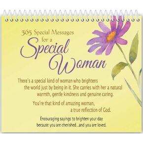 Special Woman Christian Perpetual Calendar - 365 Special Messages and Verses To Brighten Your Day - Free standing for table or desktop - 4 x 4.5, yellow