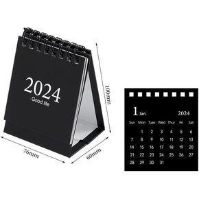 Small Desk Calendar 2024 New Year Mini Calendar Creative Desk Multi-function Timetable Plan Notebook Daily Schedules 2.95"X 3.93" (White)