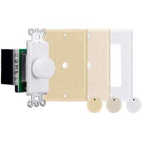 Monoprice 70 Volt Rotary in-Wall Inline Speaker Volume Control, 100-Watt, 11 Volume Positions, Supports up 12 AWG, to Use with 70 Volt Music Systems