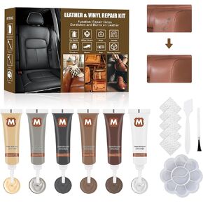 Leather Repair Kit for Furniture, Leather Repair Paint Gel, Vinyl Repair Kit, Restorer of Scratch, Tears, Burn Holes, Leather Repair Gel for Sofa, Leather Jacket, Car Seat