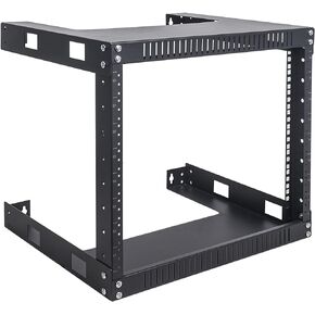 Sound Town 2-Post 8U Wall Mount Open Frame Rack, 16" Depth, for Servers, IT Equipment, Network Devices, AV, Patch Panels (ST2PWOR-8U)